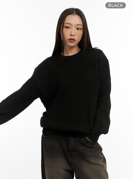 cozy-knit-oversized-sweater-co424 / Black