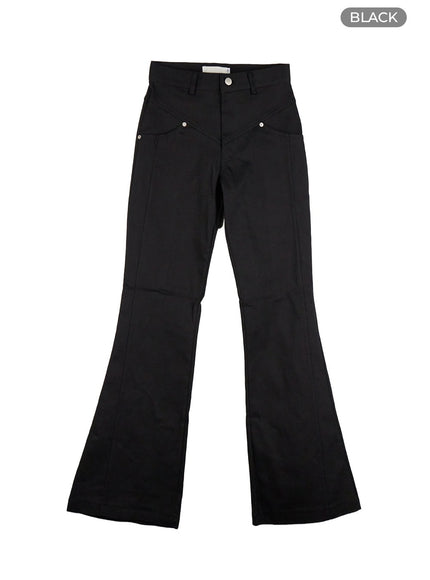 cutline-bootcut-cotton-pants-cs405 / Black