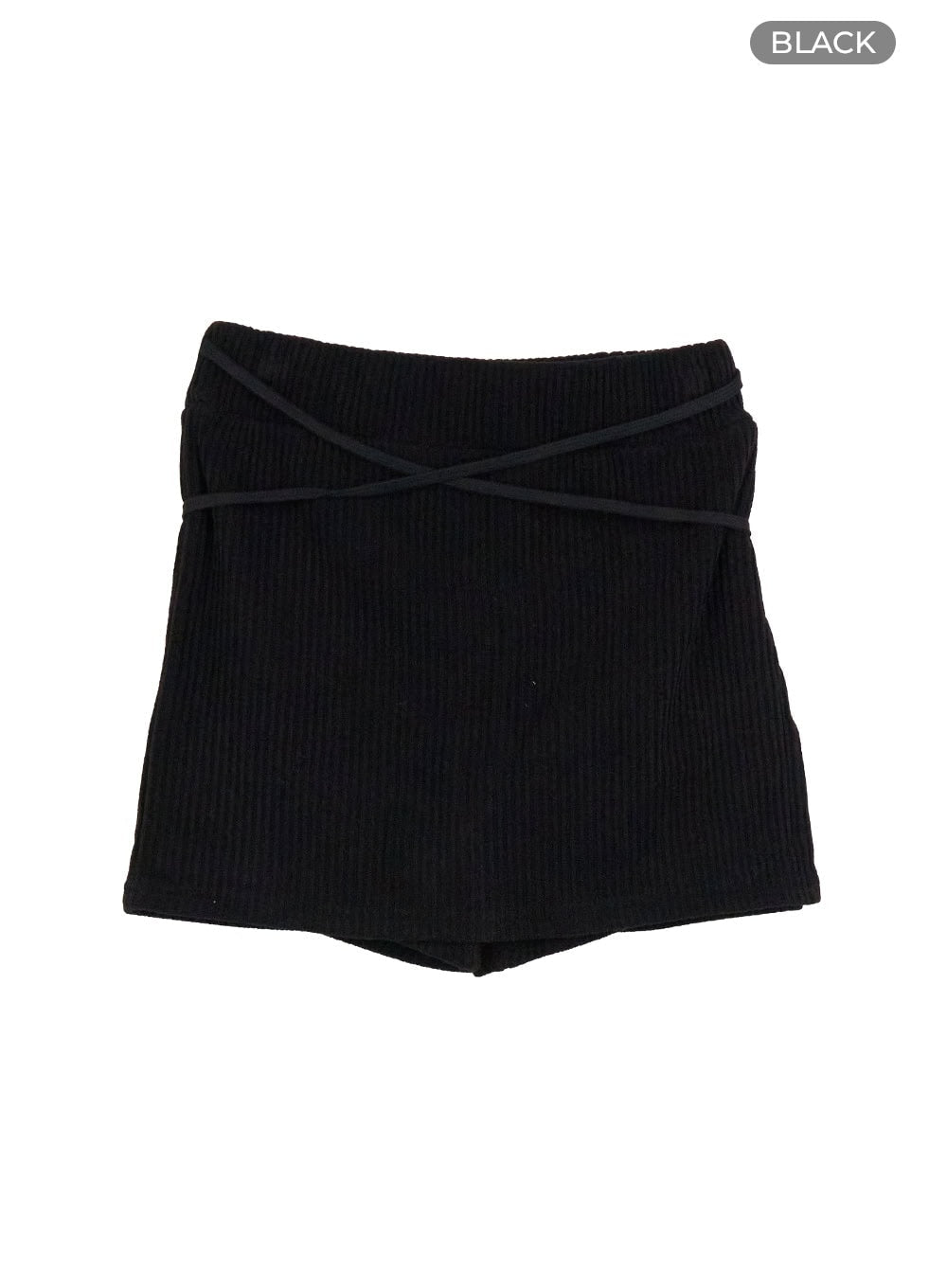 fitted-ribbon-mini-skirt-co417 / Black