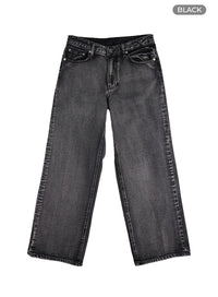 urban-chic-washed-straight-unisex-jeans-cm407 / Black