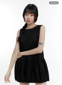 sleeveless-bubble-mini-dress-cm429 / Black