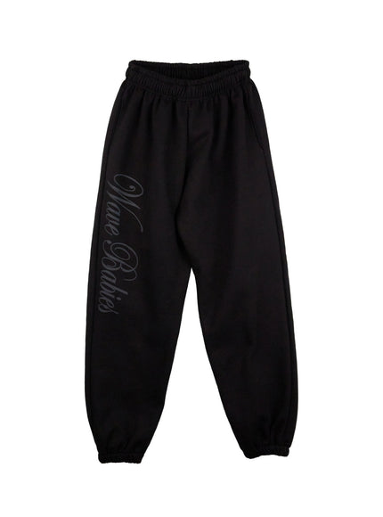 graphic-lettering-sweatpants-cn416 / Black