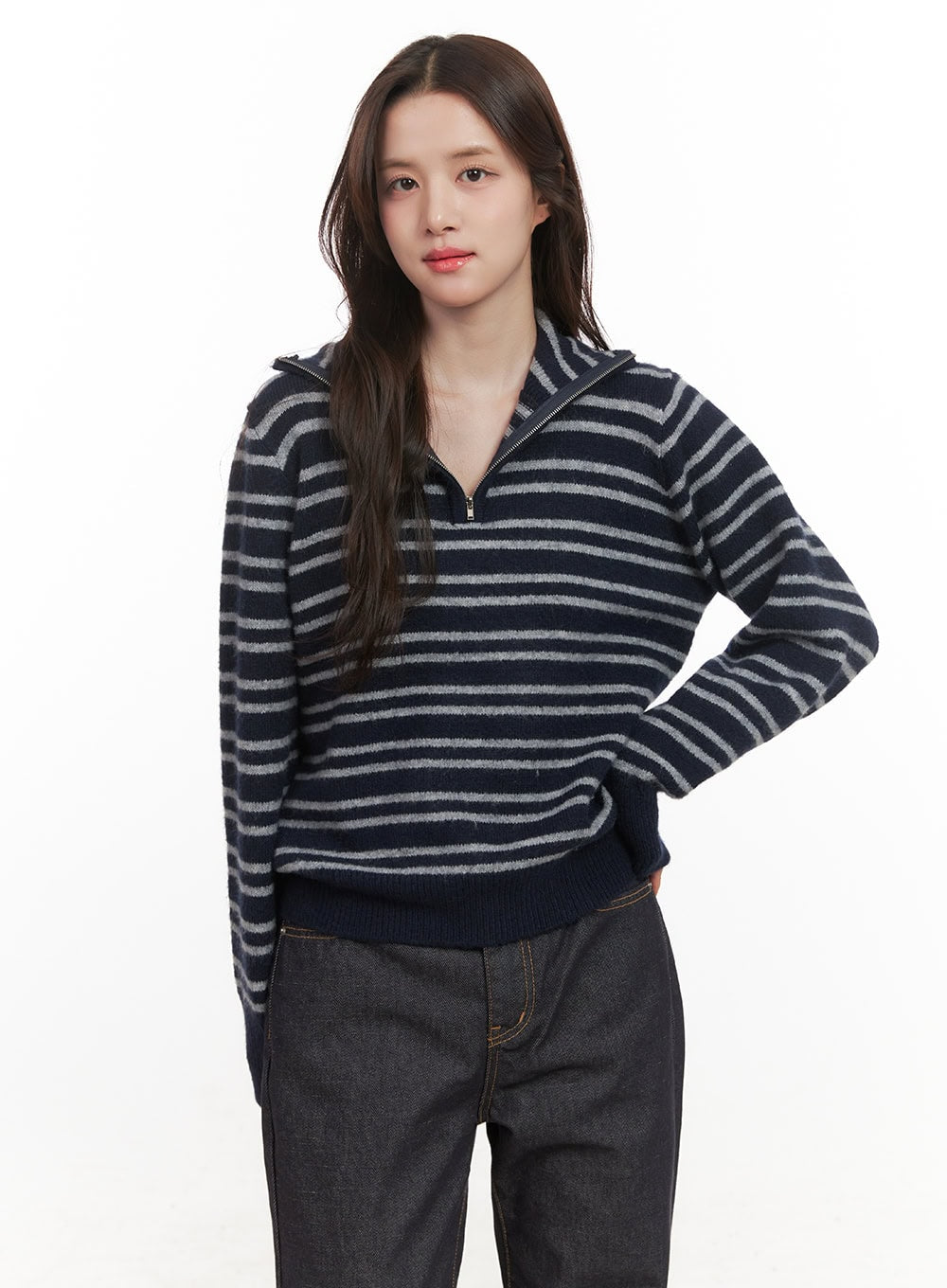 Striped Half-Zip Sweater CJ515