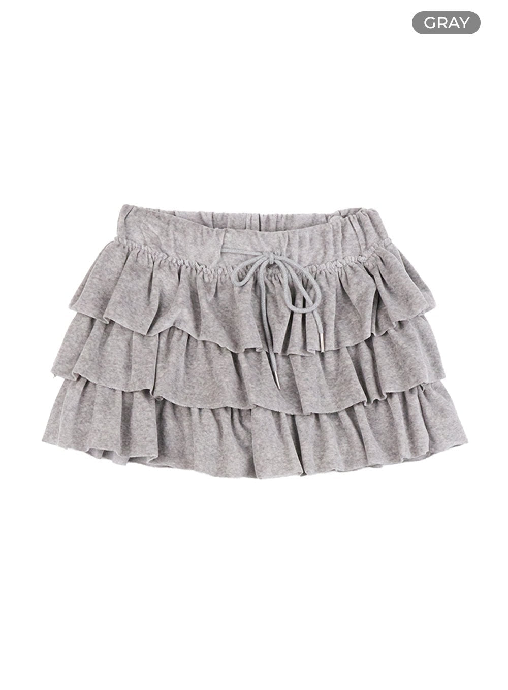 flirty-ruffle-mini-skirt-co424 / Gray