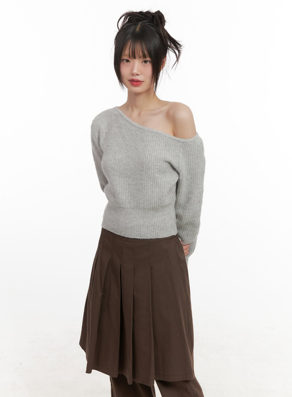 One-Shoulder Wool Blend Sweater CJ506