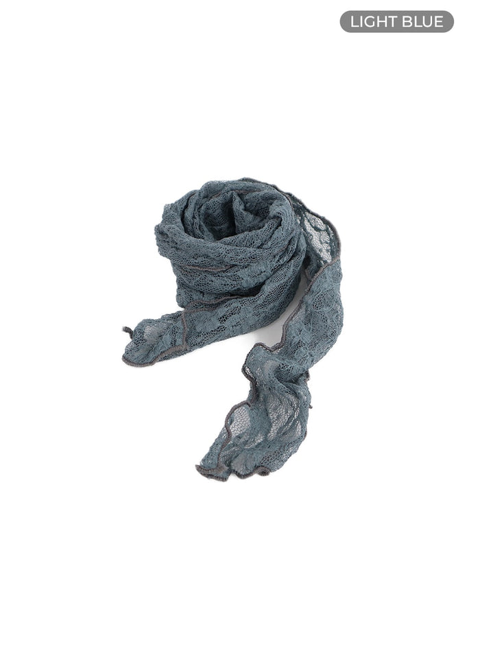elegant-laced-thin-scarf-cm406 / Light blue