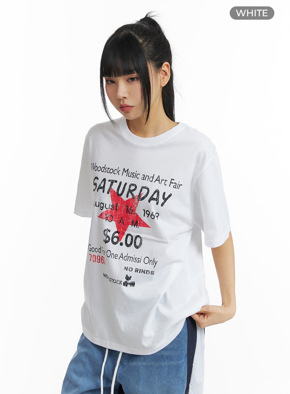 Graphic Lettering Oversized Tee CM407
