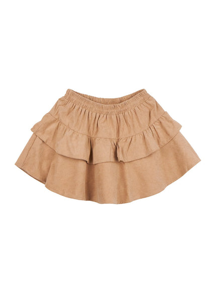 ruffle-banded-mini-skirt-on429 / Beige