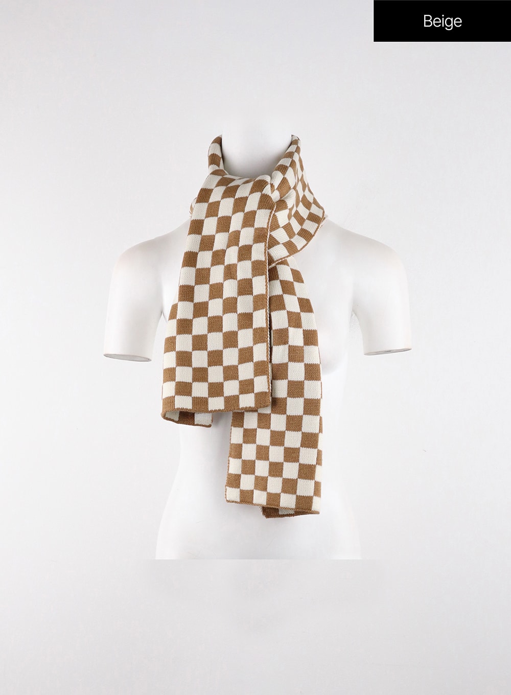 checkered-scarf-od318 / Beige