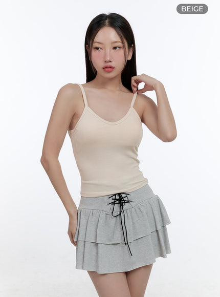 slim-spandex-sleeveless-crop-cs406 / Beige