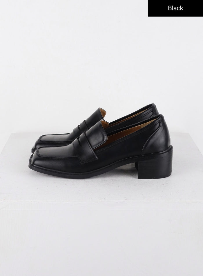 faux-leather-square-toe-loafers-cd312 / Black