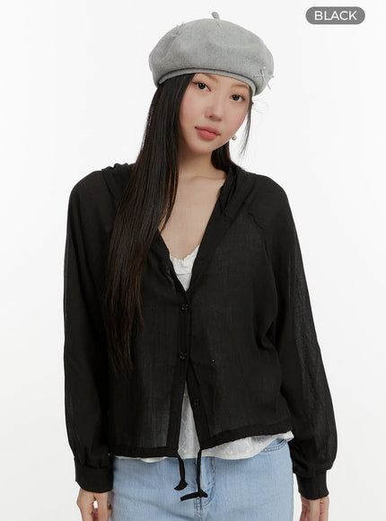 summer-button-up-jacket-oy413 / Black