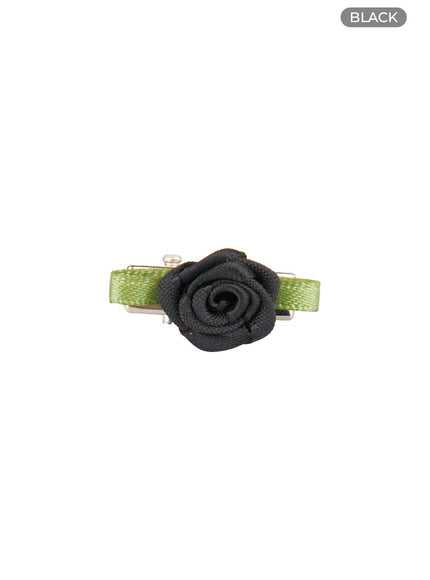 rose-mini-hair-pin-ol401 / Black