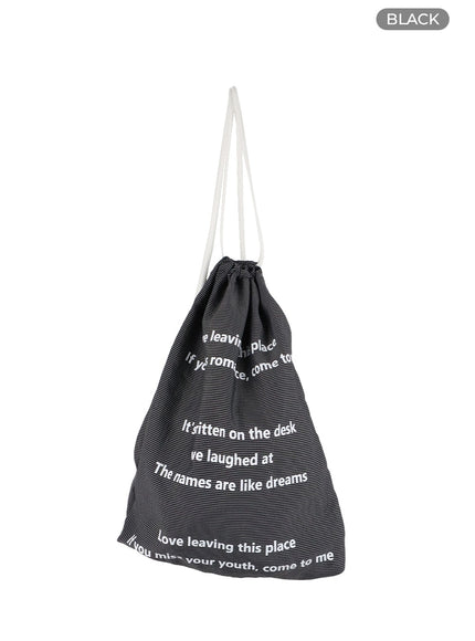 lettering-love-nylon-gymsack-oa416 / Black