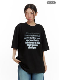 graphic-round-neck-oversized-t-shirt-cu420 / Black