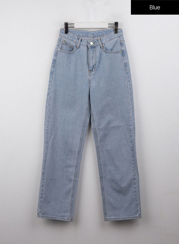 denim-solid-straight-leg-jeans-oj415 / Blue