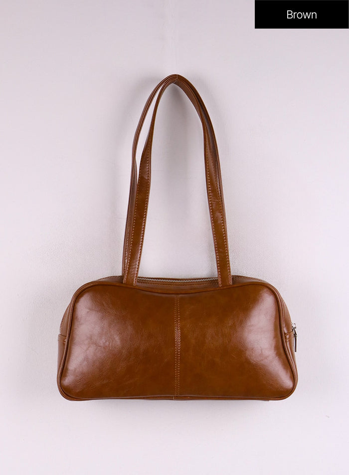 faux-leather-shoulder-bag-cj426 / Brown