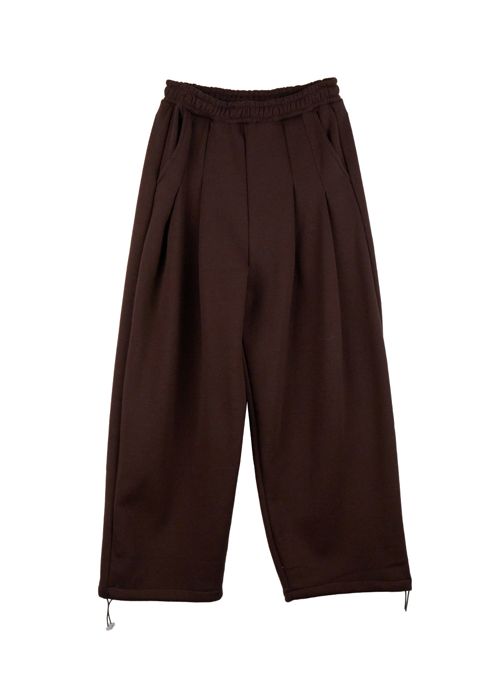 pintuck-oversized-wide-fit-sweatpants-cj507 / Dark brown