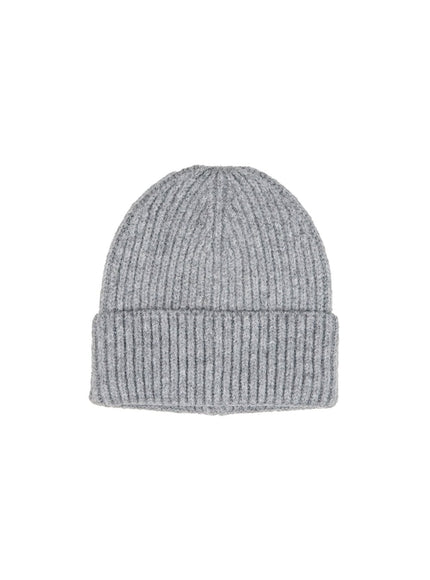 solid-knit-beanie-cn426 / Gray