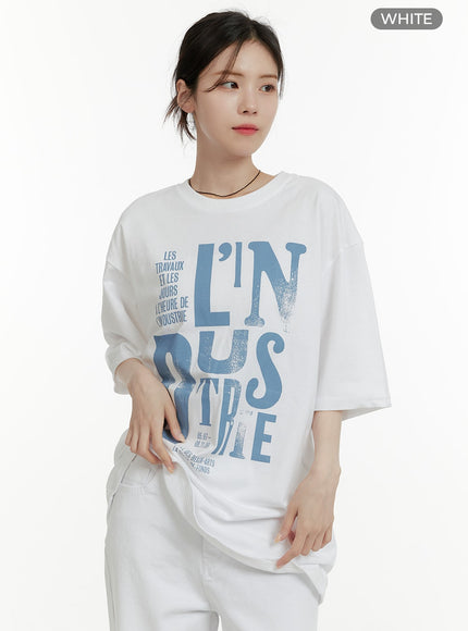 oversized-cotton-graphic-tee-oa405 / White