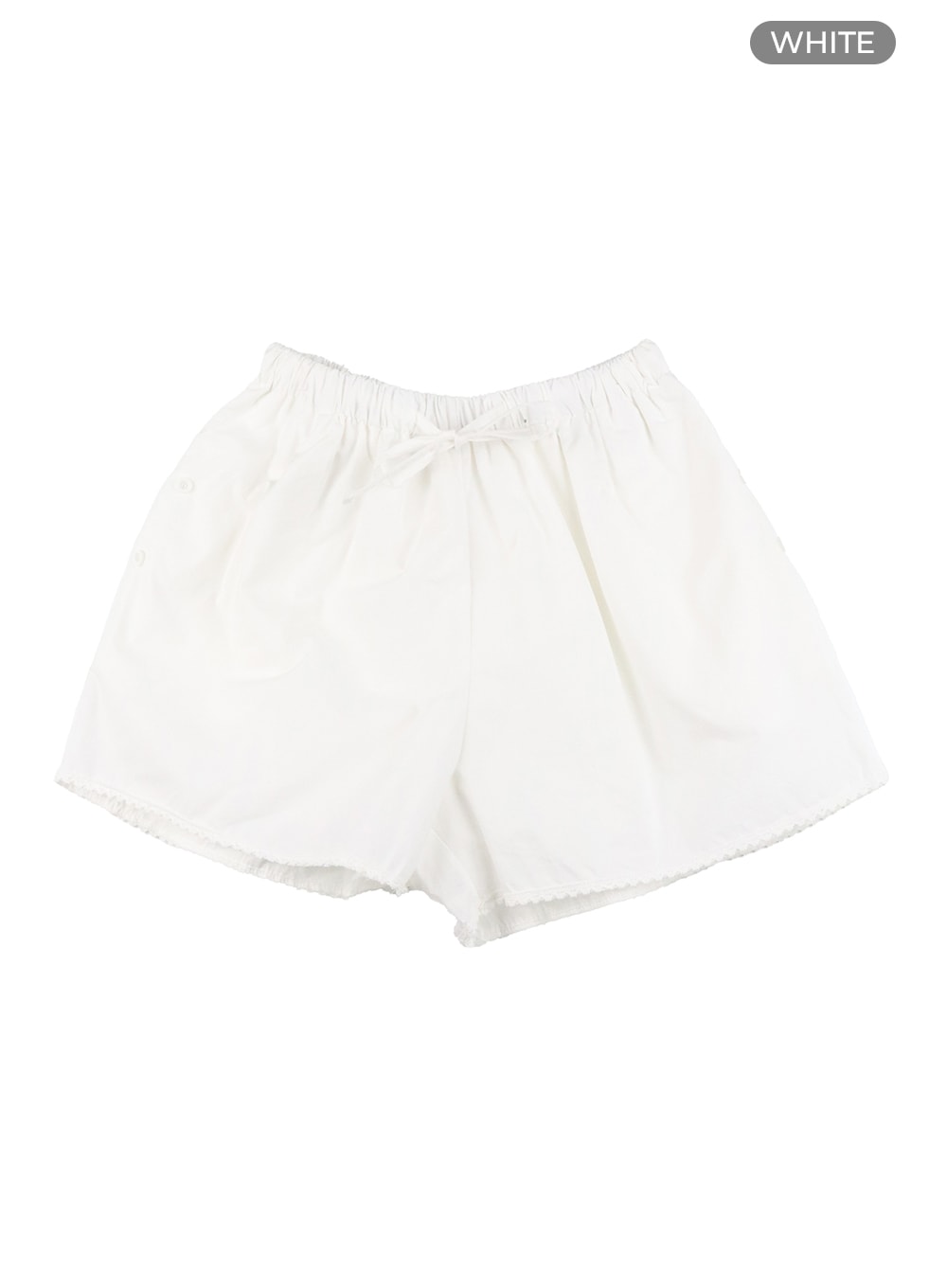 striped-drawstring-shorts-oa416 / White