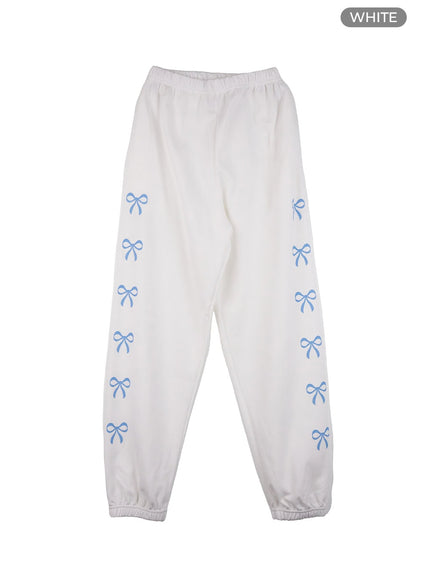 cozy-ribbon-sweatpants-oo421 / White