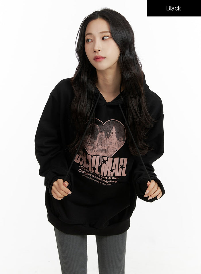 graphic-oversized-hoodie-cf415 / Black