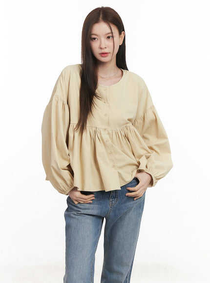 Loose-Fit Buttoned Blouse CM512