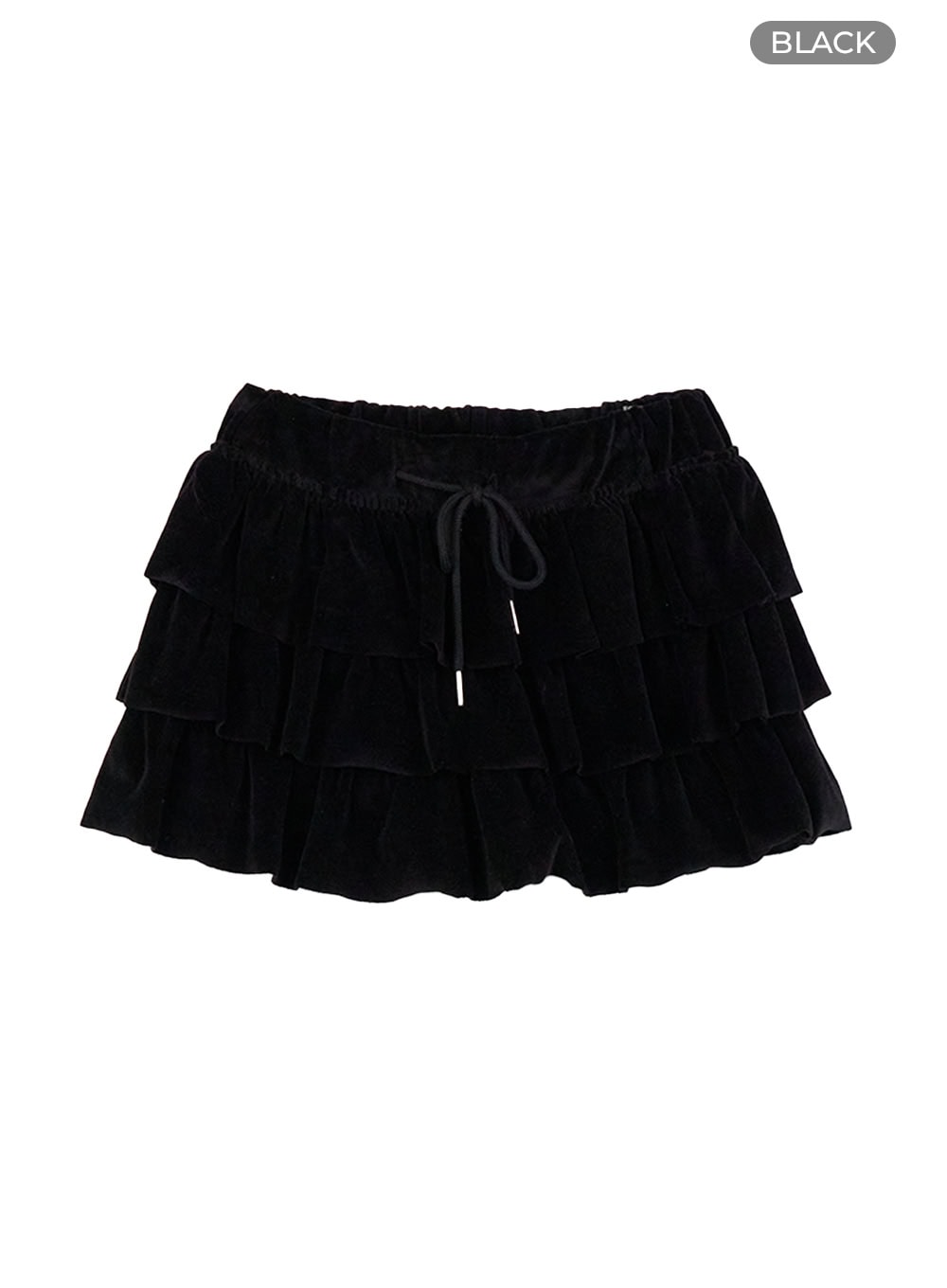 flirty-ruffle-mini-skirt-co424 / Black