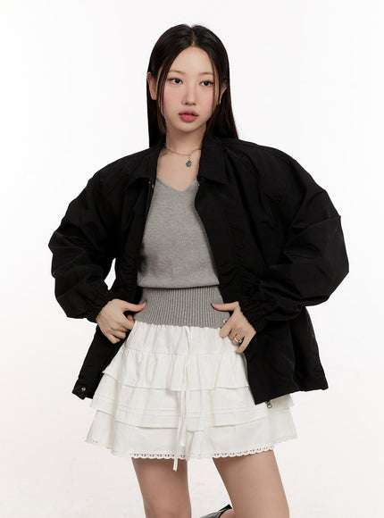 Collared Loose-Fit Windbreaker Jacket CM510