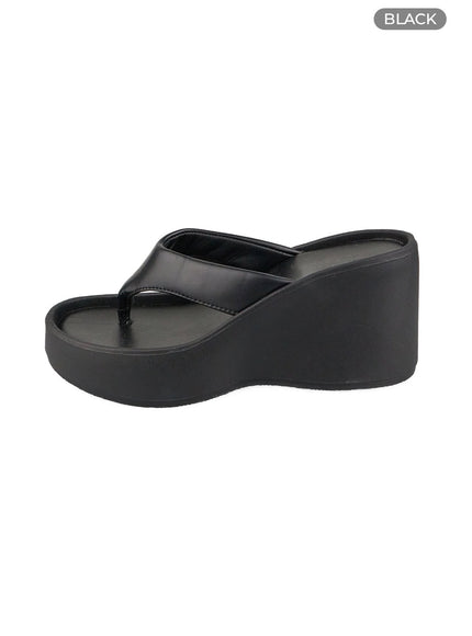 metallic-chunky-slippers-cy429 / Black