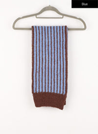 knit-stripe-scarf-in302 / Blue