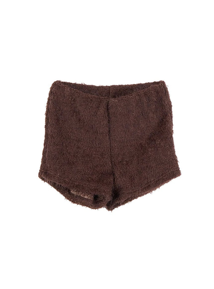 cozychic-wool-blend-shorts-cn408 / Brown