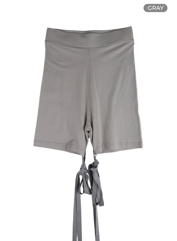 bowknot-detail-biker-shorts-cm406 / Gray