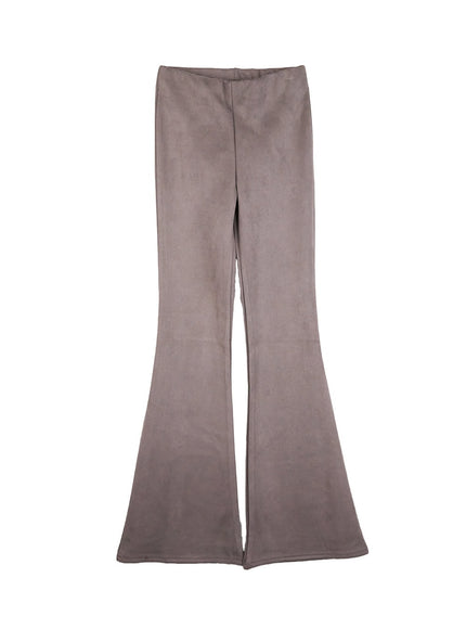 solid-slim-fit-suede-pants-cn408 / Gray