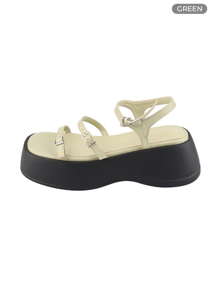 platform-buckle-sandals-cy423 / Green