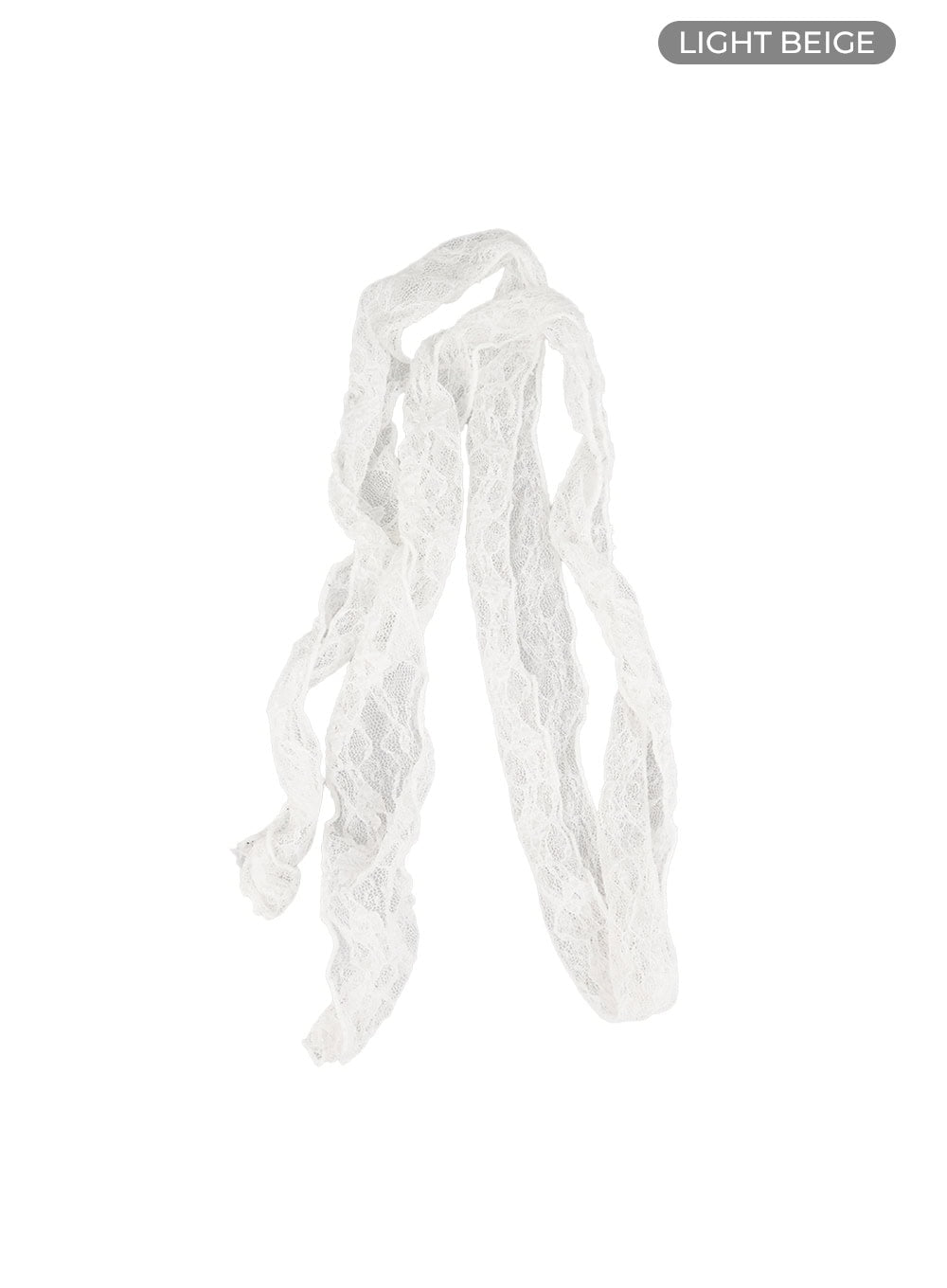 lace-skinny-scarf-cl426 / Light beige