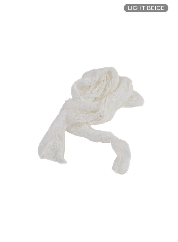elegant-laced-thin-scarf-cm406 / Light beige