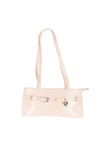 Buckle Heart Faux-Leather Shoulder Bag CM511