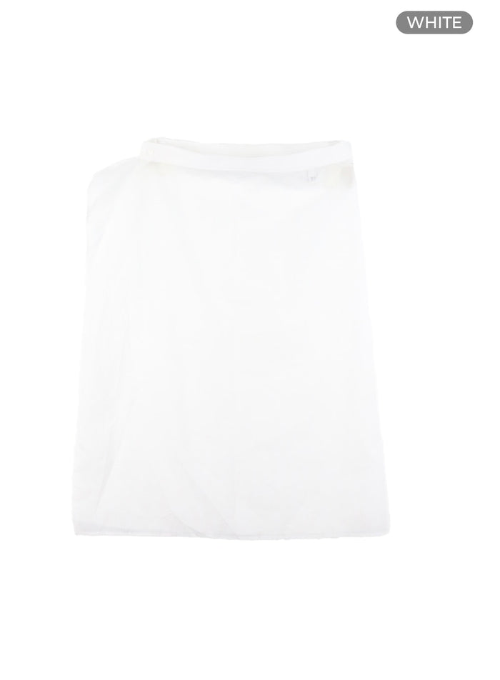 sheer-wrap-midi-skirt-cm429 / White