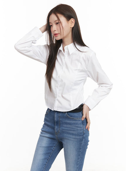 Essential Collared Crop Shirt CM511