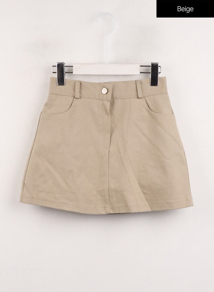 basic-mini-skirt-cj415 / Beige