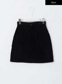 corduroy-mini-skirt-oo305 / Black