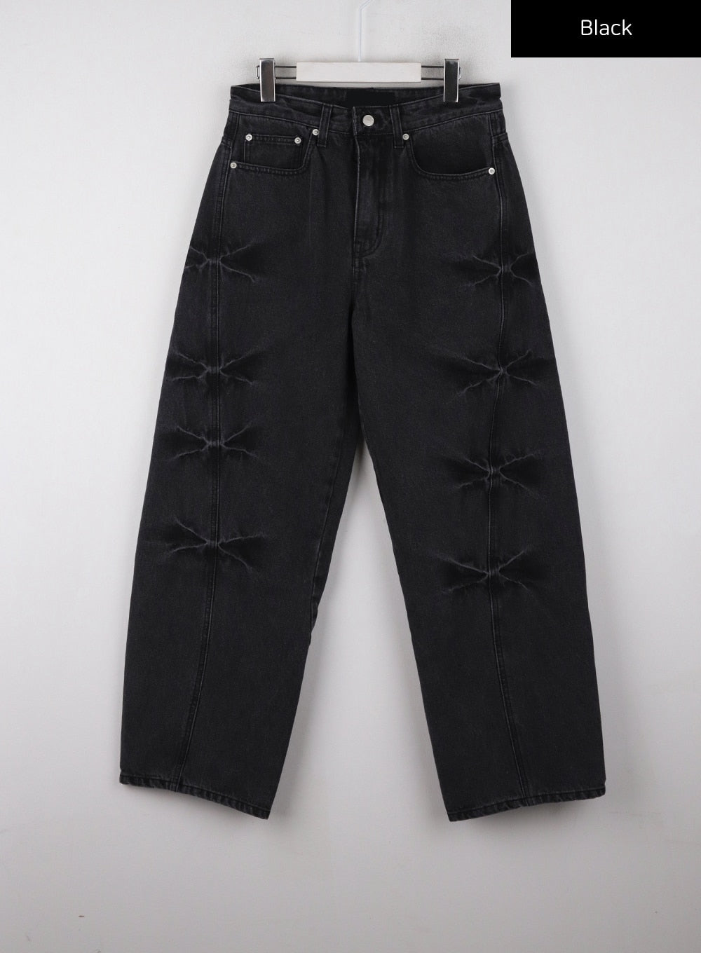 vintage-washed-wide-fit-jeans-unisex-cd329 / Black