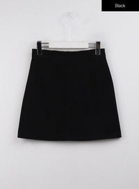 solid-a-line-mini-skirt-oj416 / Black