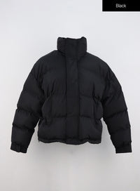 oversized-half-turtle-neck-puffer-jacket-in322 / Black
