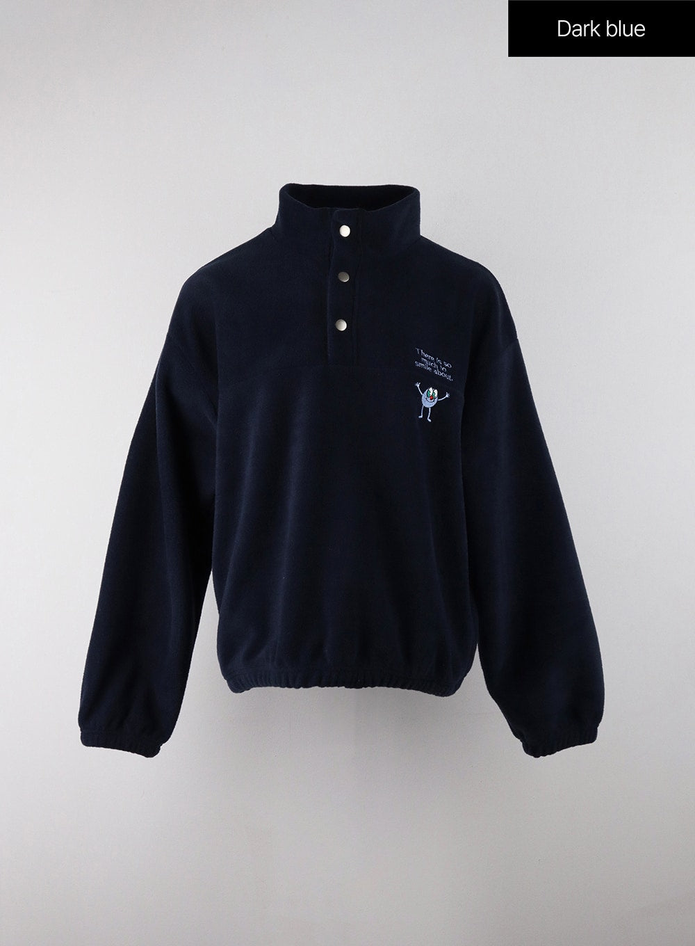 embroidered-fleece-top-od329 / Dark blue