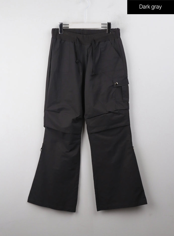 low-rise-boot-cut-pants-cj410 / Dark gray