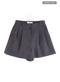 solid-wide-leg-shorts-om411 / Dark gray
