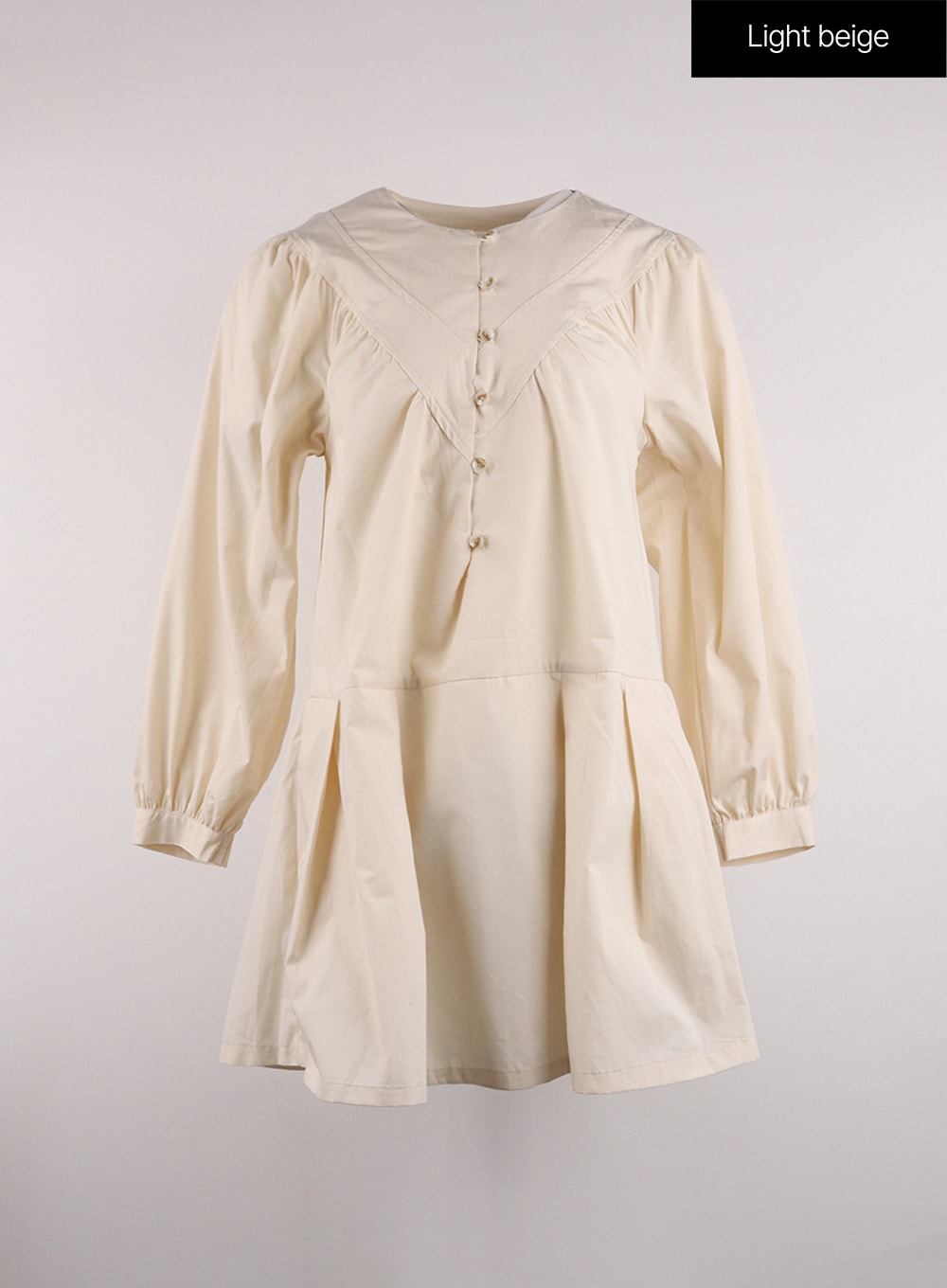 buttoned-a-line-mini-dress-oj431 / Light beige